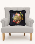 Be a Legend Printed Throw Pillow on an armchair, showing the throw pillow at room scale, 16x16 inch