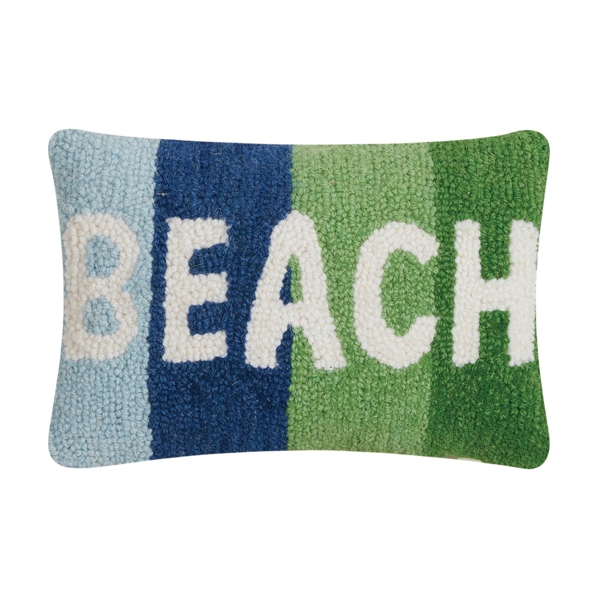 Beach Hooked Wool Throw Pillow, 8x12 inch, front view