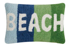 Beach Hooked Wool Throw Pillow, 8x12 inch, front view