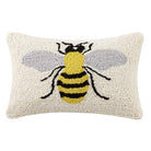 Bee Hooked Wool Throw Pillow, 8x12 inch, front view