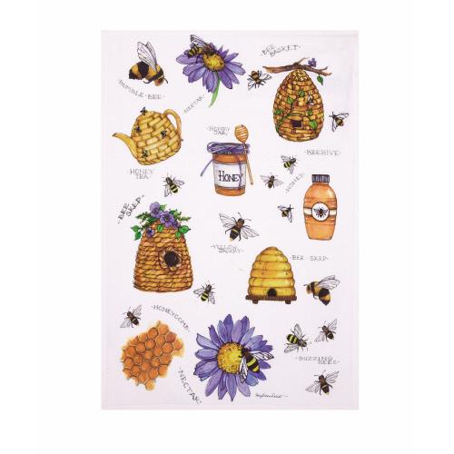 Beehavin Kitchen Towel, 18x25 inch, front view