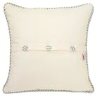 Bermuda Tropical Paradise Embroidered Travel Pillow - back view showing velvet backing and zipper