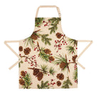 Berries & Pine Christmas Apron, 28x34 inch, front view