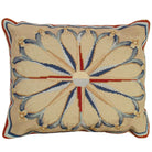 Classic Beige Besserbian Circular needlepoint throw pillow with artisan decorative design