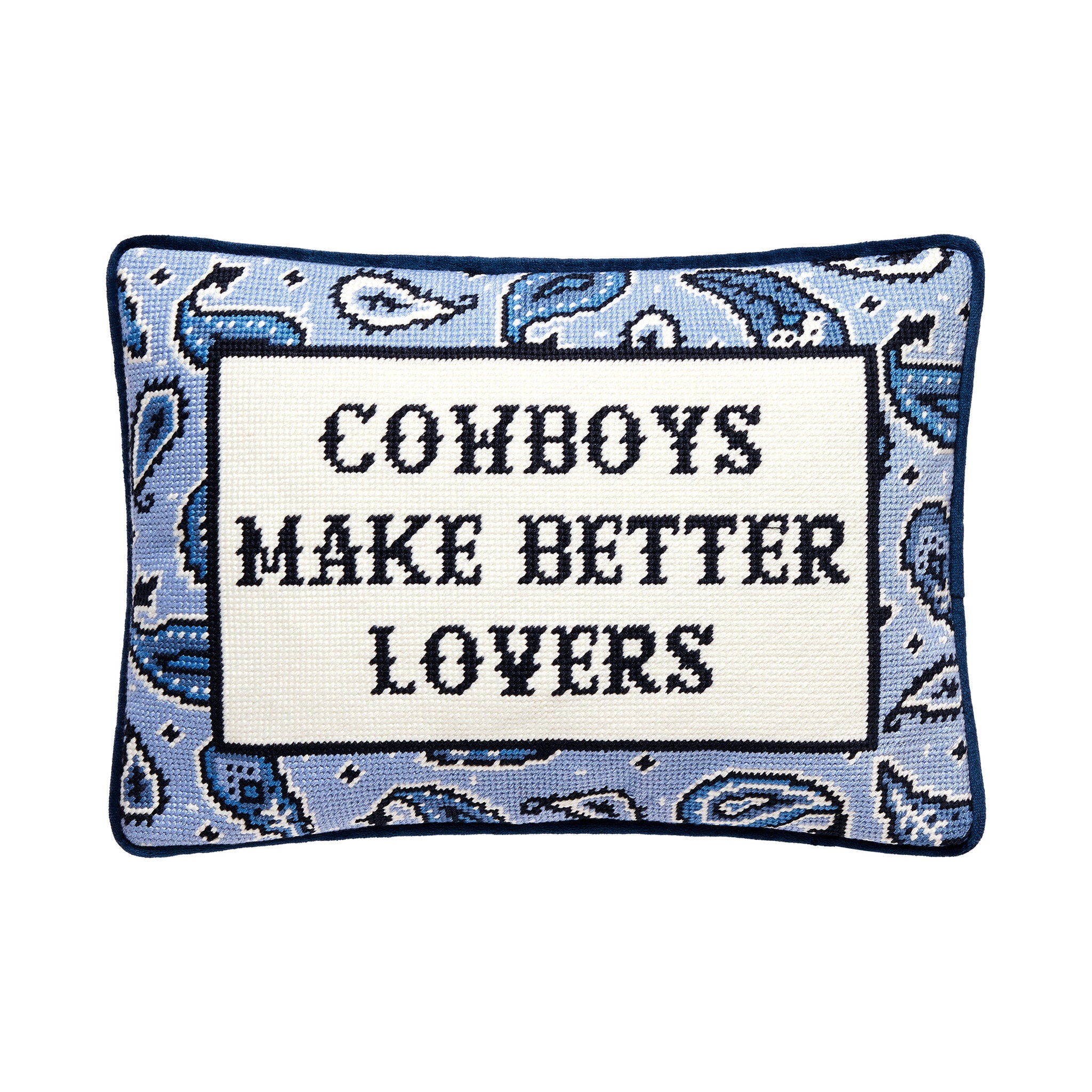 Better Lovers Embroidered Needlepoint Throw Pillow, 10x14 inch, front view