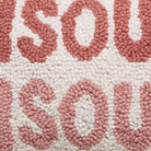 Bisous Bisous Hooked Wool Throw Pillow, close-up detail