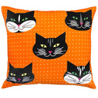 Black Cats needlepoint throw pillow with artisan decorative design