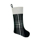 Black Plaid Woven Christmas Stocking, 8x20 inch, front view