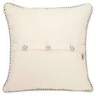 Block Island Coastal Embroidered Travel Throw Pillow - back view showing velvet backing and zipper