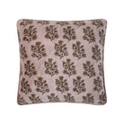 Block Print Velvet Lilac Flower Throw Pillow, 20x20 inch, front view