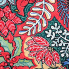 Hand-stitched wool detail of Bloomer Christmas needlepoint rug showing intricate weave pattern and texture