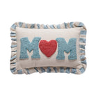 Blue Mom Hooked Throw Pillow, 8x12 inch, front view