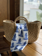 Blue Pineapple Kitchen Towel, 18x25 inch, close view of the single pineapple print