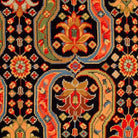 Blue Turkish Afshar Abstract pillow fabric closeup showing hand-embroidered needlepoint wool texture and color detail