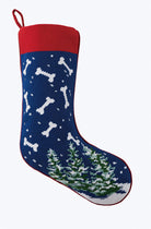 Bones Embroidered Christmas Stocking, 11x18 inch, front view