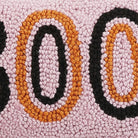 Boo Hooked Wool Halloween Throw Pillow, close-up detail