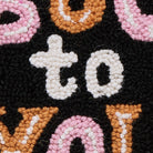Boo to You Hooked Wool Halloween Throw Pillow, close-up detail