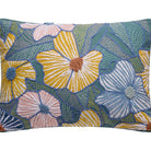 Bright Flowers Embroidered Throw Pillow, close-up detail