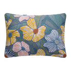 Bright Flowers Embroidered Throw Pillow, 14x20 inch, front view