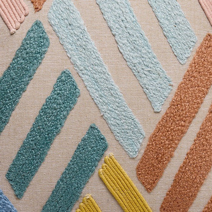 Broken Lines Embroidered Throw Pillow, close-up detail
