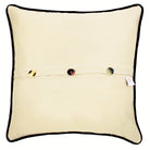 Brooklyn, NY Iconic Bridge Embroidered Throw Pillow - back view showing velvet backing and zipper