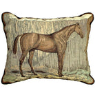 Brown Horse Farm needlepoint throw pillow with artisan decorative design