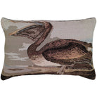 Brown Pelican Audubon Bird needlepoint throw pillow with detailed bird portrait