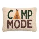 Camp Mode Hooked Wool Throw Pillow, 8x12 inch, front view