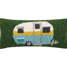 Camper Hooked Wool Throw Pillow, close-up detail