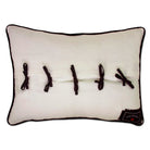 Canadian Maple Leaf Embroidered Travel Throw Pillow - back view showing velvet backing and zipper