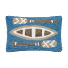 Canoe & Paddles Lake House Wool Hooked Throw Pillow, 8x12 inch, front view