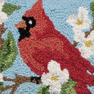 Cardinal Hooked Wool Throw Pillow, close-up detail