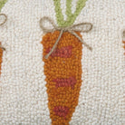 Carrots Hooked Wool Throw Pillow, close-up detail