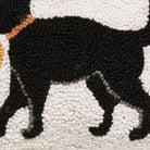Cat with Pumpkin Hooked Wool Fall Harvest Throw Pillow, close-up detail