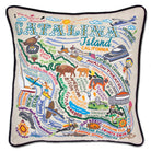 Catalina Island hand-embroidered throw pillow with artisan decorative design