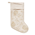 Champagne Foliage Velvet Embroidered Christmas Stocking, 12x20 inch, front view