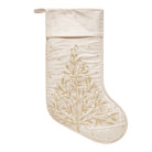 Champagne Tree Velvet Embroidered Christmas Stocking, 12x20 inch, front view