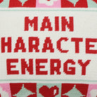 Character Energy Embroidered Needlepoint Throw Pillow, close-up detail