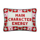 Character Energy Embroidered Needlepoint Throw Pillow, 10x14 inch, front view