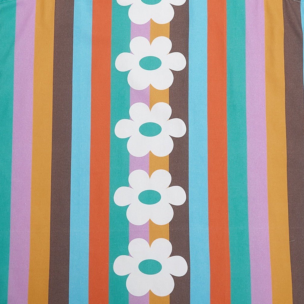 Closeup of Cheerful Apron showing print and fabric detail