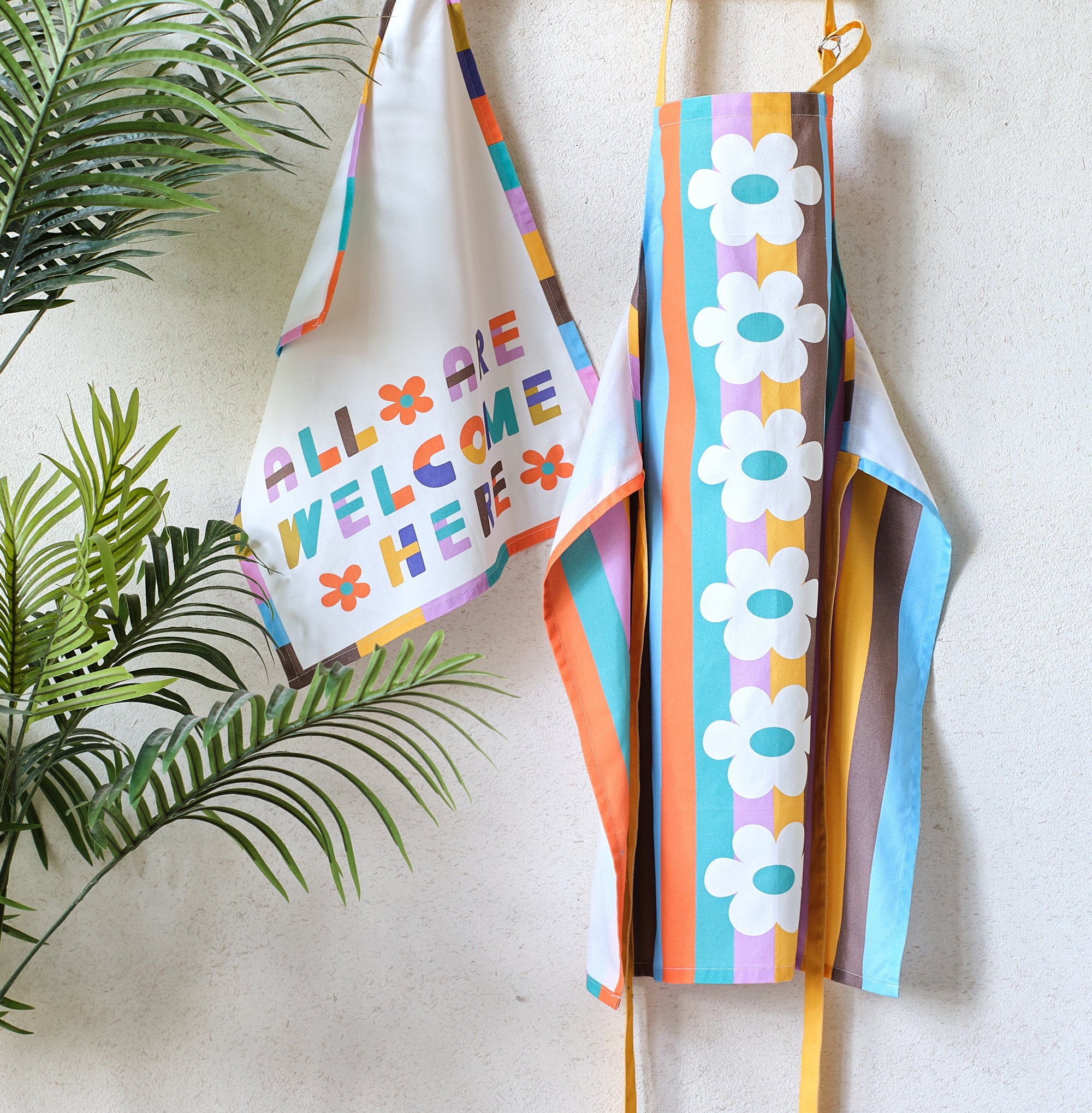 Cheerful Apron styled in a room setting, 28x34 inch