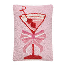 Cherry Martini Hooked Wool Throw Pillow, 8x12 inch, front view