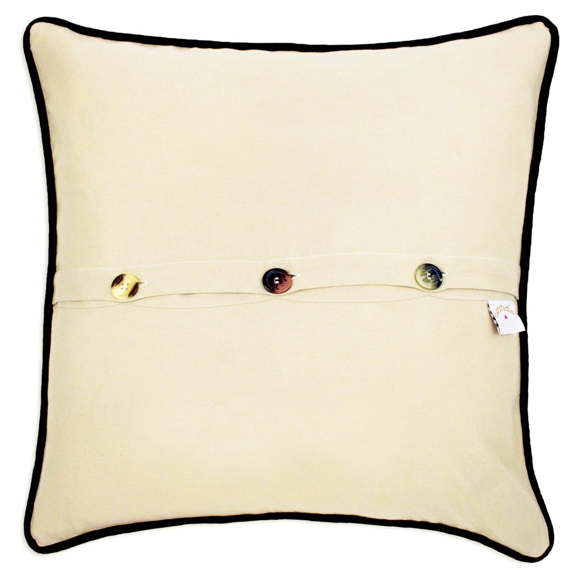 Chicago, IL Windy City Embroidered Travel Throw Pillow - back view showing velvet backing and zipper