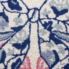 Chinoiserie Bow Hooked Wool Throw Pillow, close-up detail
