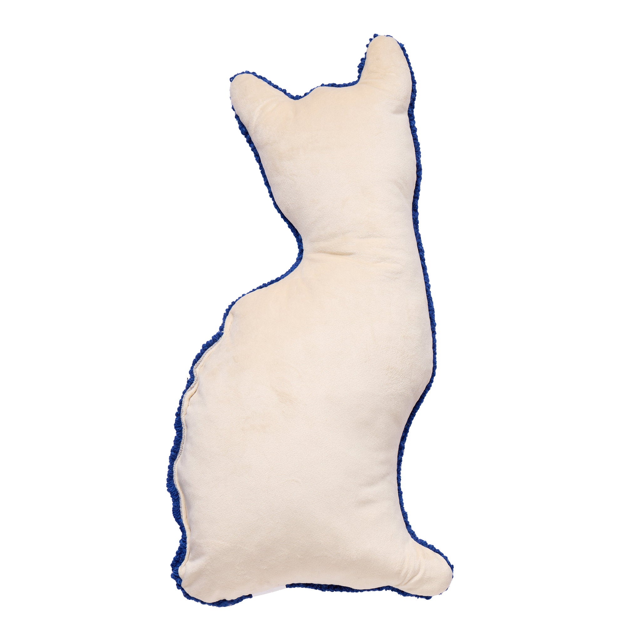 Reverse side of the Chinoiserie Cat Hooked Wool Throw Pillow, 12x20 inch