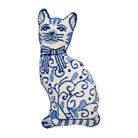 Chinoiserie Cat Hooked Wool Throw Pillow, 12x20 inch, front view