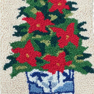 Closeup of Chinoiserie Tree Hooked Wool Christmas Stocking showing stitch texture and craftsmanship detail
