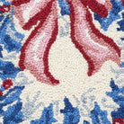 Chinoiserie Wreath Hooked Wool Christmas Throw Pillow, close-up detail