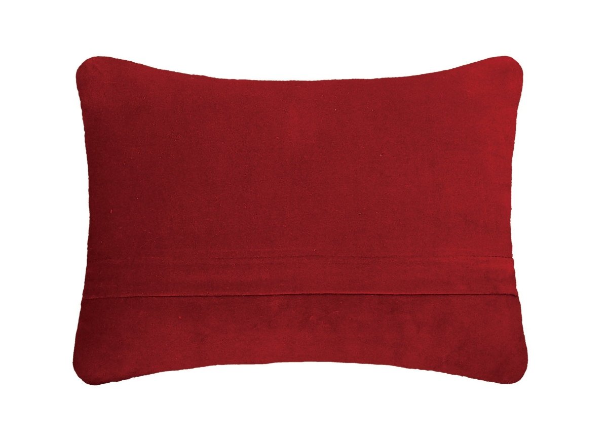 Reverse side of the Christmas Embroidered Needlepoint Throw Pillow, 9x16 inch