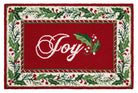 Christmas Joy Hooked Wool Rug, 2x3 feet, front view